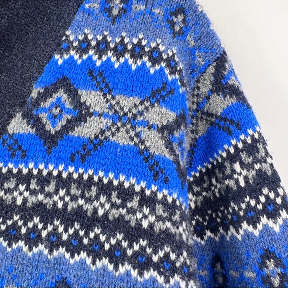 Brooks Brothers wool Sweater Shawl Collar men's L Fair Isle - Picture 3 of 9